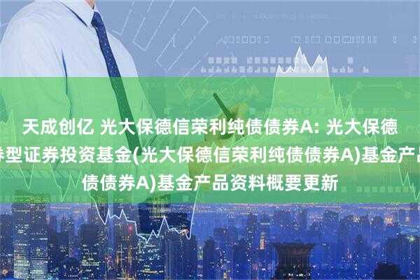 天成创亿 光大保德信荣利纯债债券A: 光大保德信荣利纯债债券型证券投资基金(光大保德信荣利纯债债券A)基金产品资料概要更新